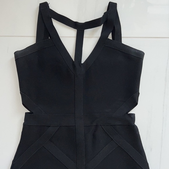 Black Bandage Dress with Zip Back Size S - Picture 3 of 5